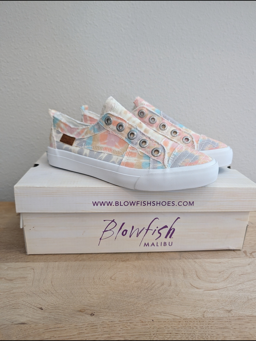 Blowfish Women's Pastel Tie Dye Colorful Slip-On Sneakers